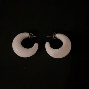 White Earrings/Pierced